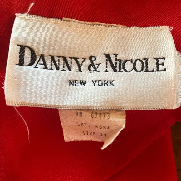 Danny & Nicole Vintage Red Dress Size 14 - Picture 4 of 5
